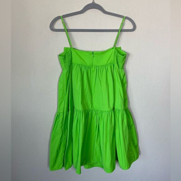 Amanda Uprichard Gianina Mini Green Dress Puff Tank Size S - Picture 10 of 13